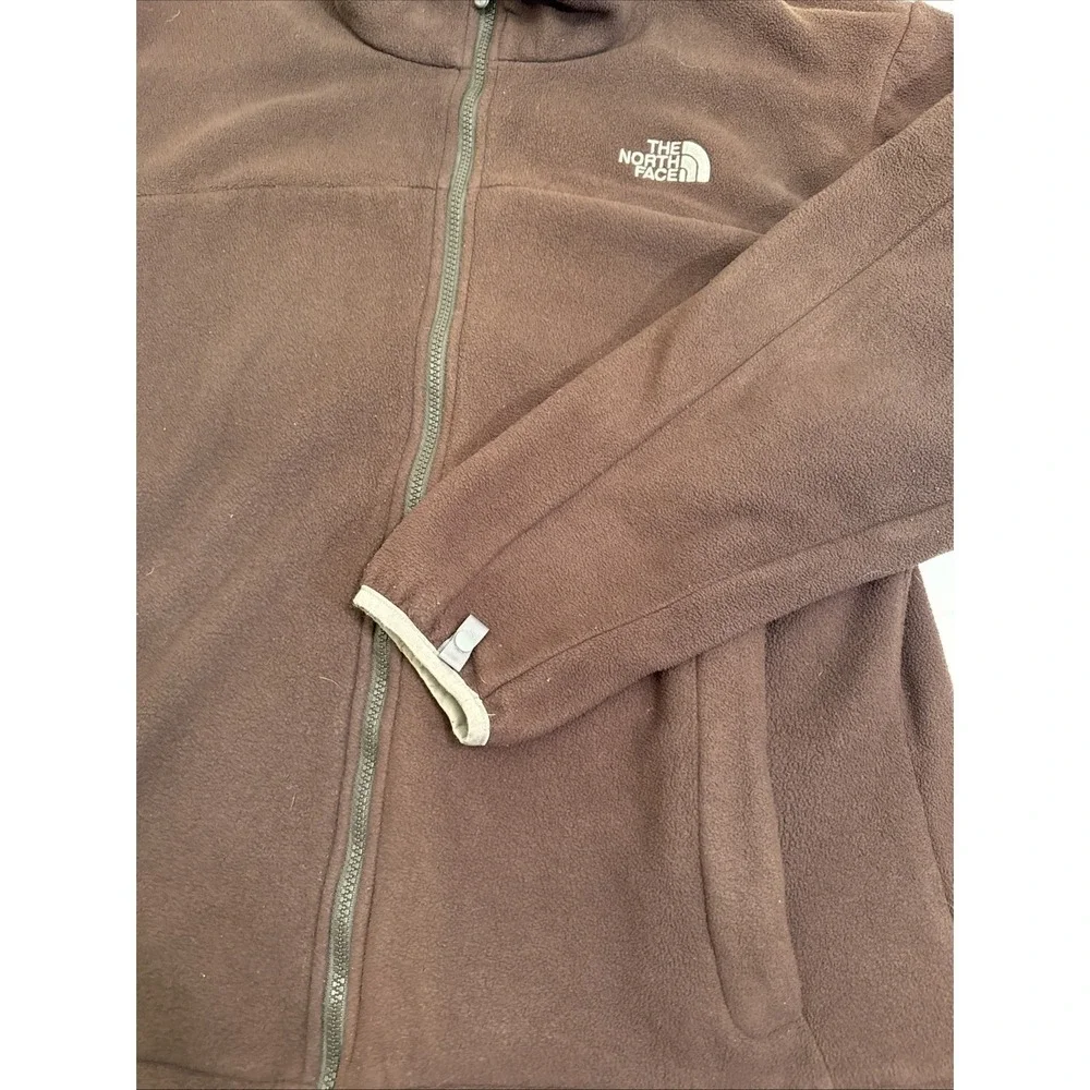 JACKET North Face MENS XL Full Zip Fleece Jacket BROWN/GRAY TRIM Comfort 721509‎